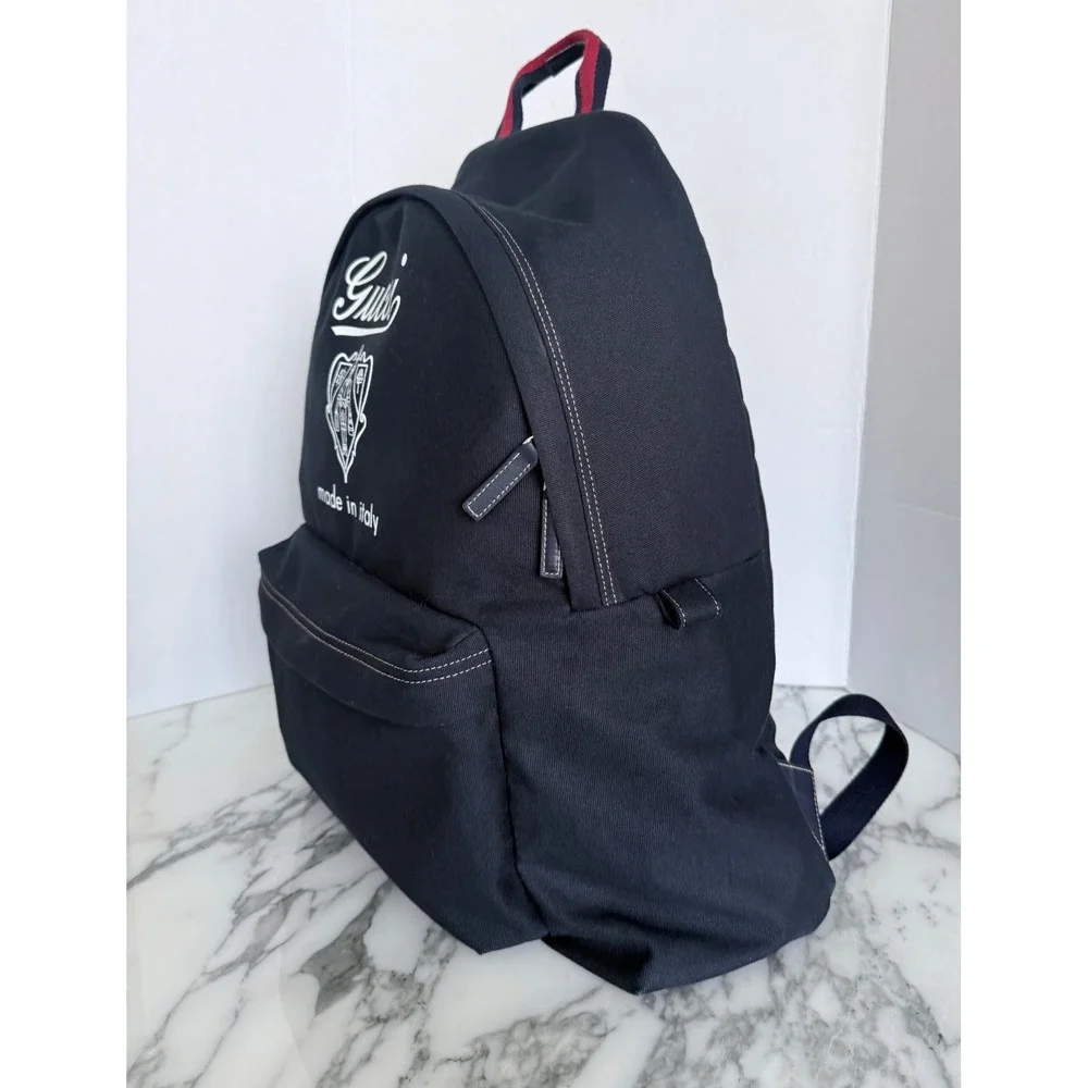 Gucci Large Crest-Print Backpack in Blue Fabric, 821643